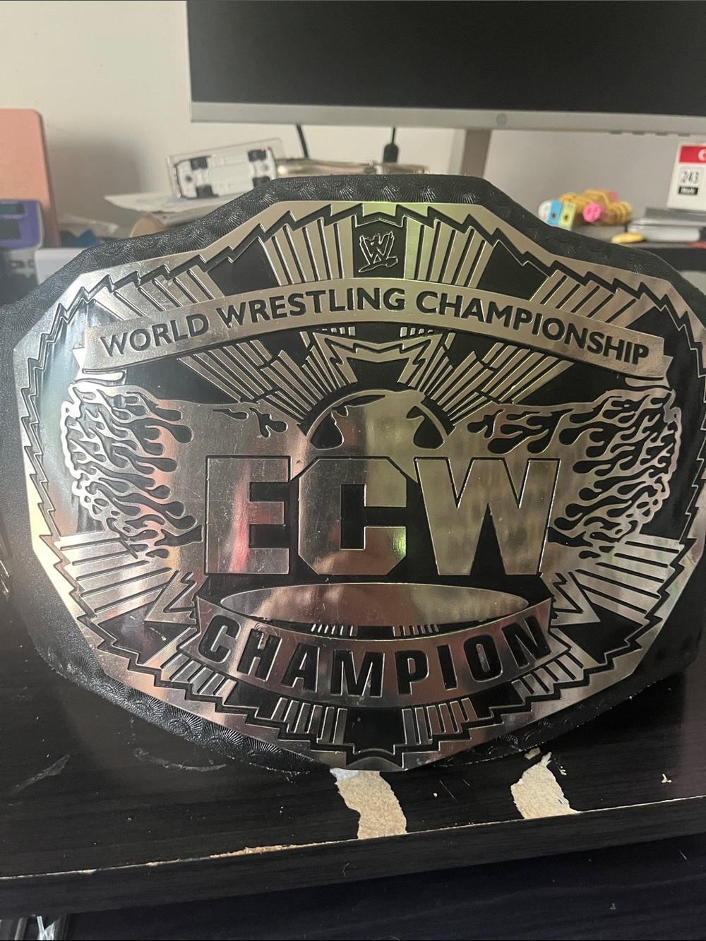 WWE ECW Champion Silver and Black Replica Belt